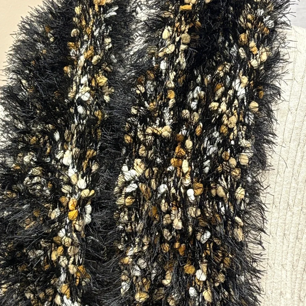 /Stylish Black and Brown Faux fur stretch scarf Sz OS